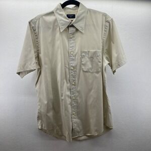 DOCKERS Mens Beige Short Sleeve‎ Button Down Shirt Casual Size Medium